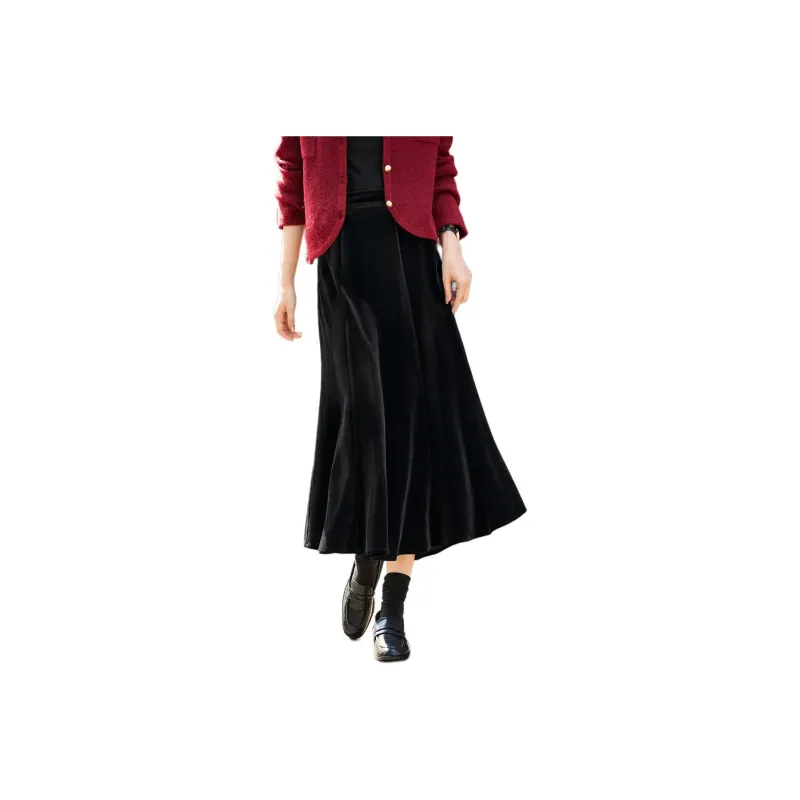 Mo Han Yi Mei Casual Long Skirt Women's Black-0
