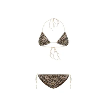 Oséree Leopard Printed Halterneck Two Piece Swimsuit