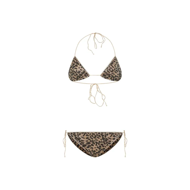 Oséree Leopard Printed Halterneck Two Piece Swimsuit-0