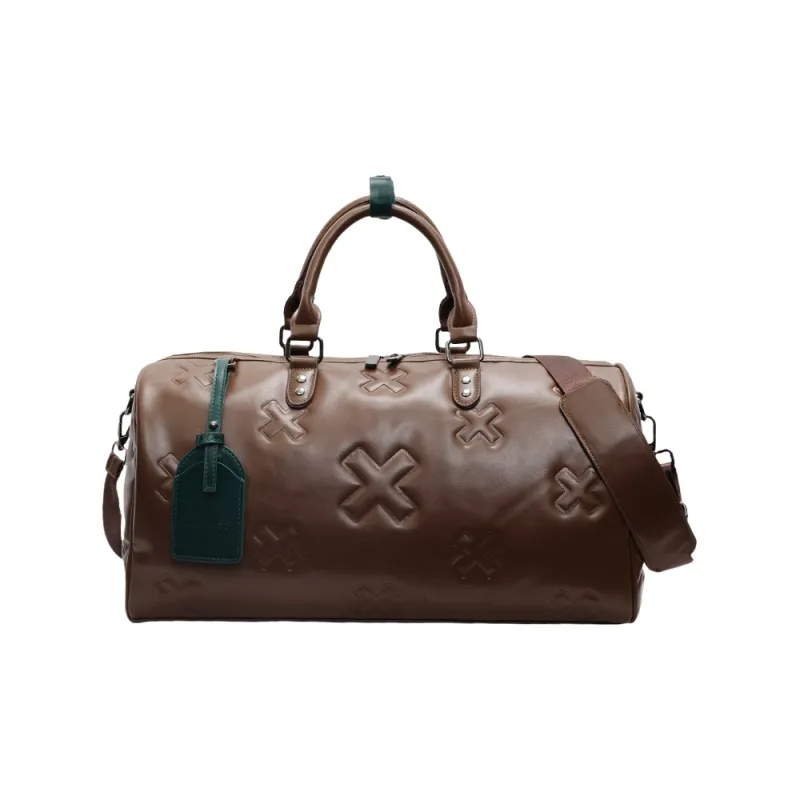 HCXK PU Travel Bag Unisex Black/Gray/Brown-12