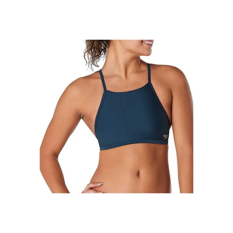 Speedo Solid Double Lace Back Yellow Bikini Women's-3
