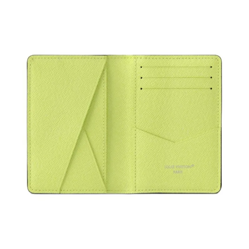 LOUIS VUITTON Leather Card Holder Men's Yellow-3
