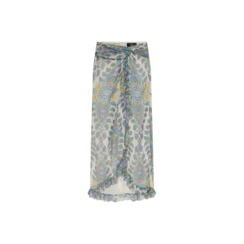 ETRO Ruffled Hem Printed Midi Skirt