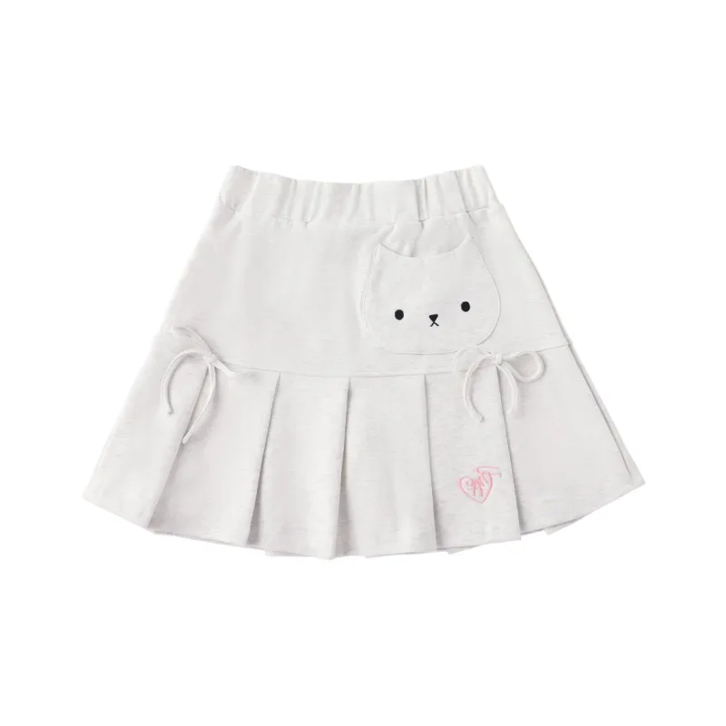 LAMLICKA Casual Short Skirts Women's White Heather Gray-0
