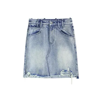 Self Who Denim Short Skirts Women's Classic Blue