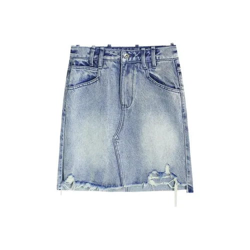 Self Who Denim Short Skirts Women's Classic Blue