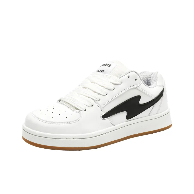 Philharmonic Slip Resistant, Abrasion Resistant, Lightweight Low Top Skateboard Shoes Unisex White Black-2