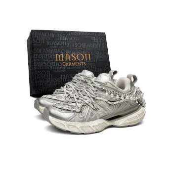 Masongarments Cage Series Chunky Sneakers Unisex Low Top White