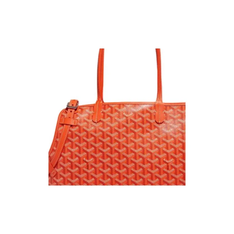 GOYARD Chien Gris Canvas With Leather Bag Accessories Unisex Orange-4