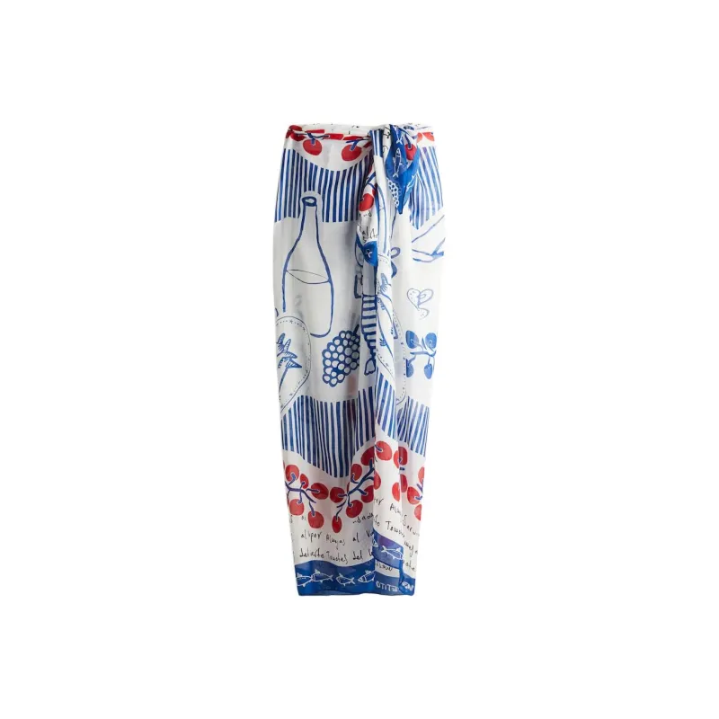 H&M Wrap Skirt Women's White/Tomato-0