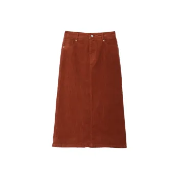 SETIROM Casual Long Skirt Women's Burnt Orange