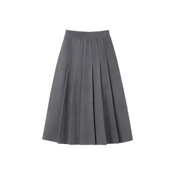 3COLOUR Casual Long Skirt Women's Deep Gray