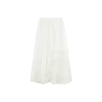 LEMON FAIRY Casual Long Skirts Women's Apricot