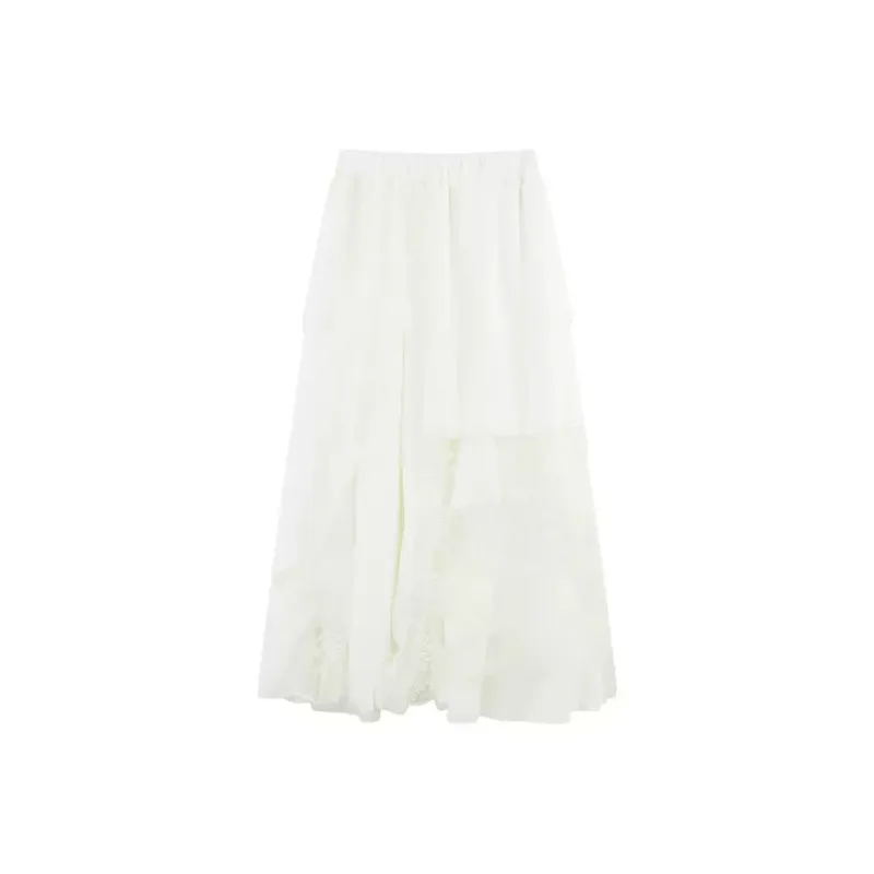 LEMON FAIRY Casual Long Skirts Women's Apricot-0