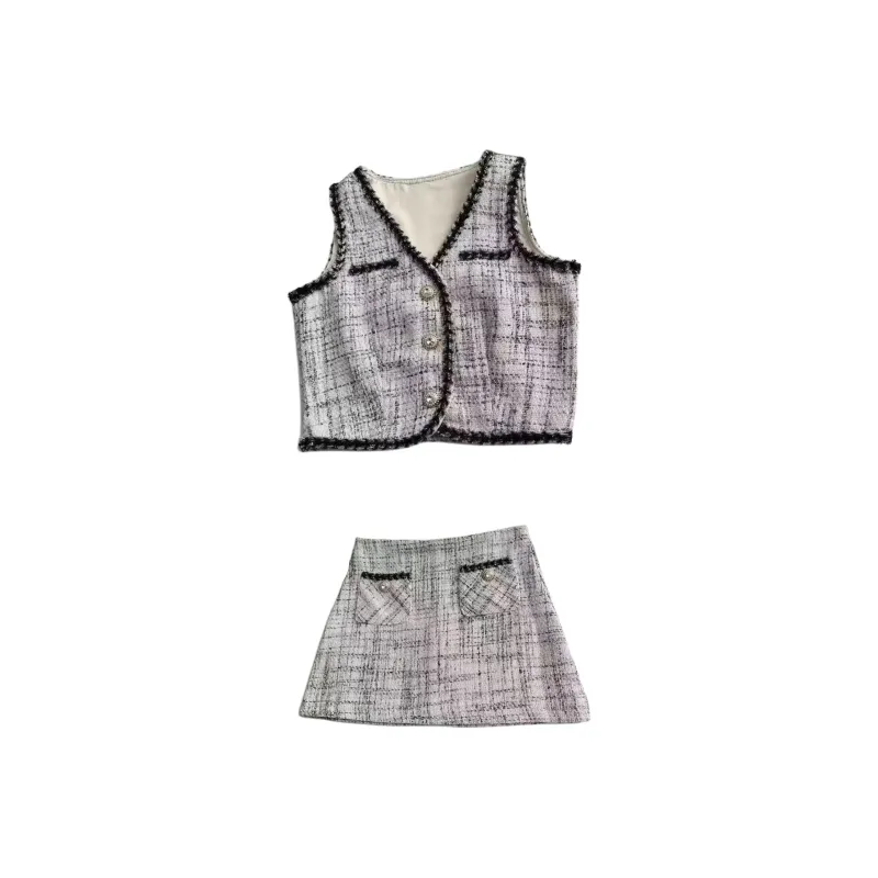 ABCMININ Skirt Set Women's Gray-0