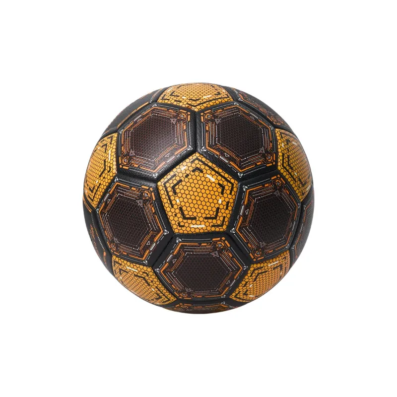 Kuangmi Size 5 Soccer PU Seamless Thermal bonding Unisex Black Gold-26