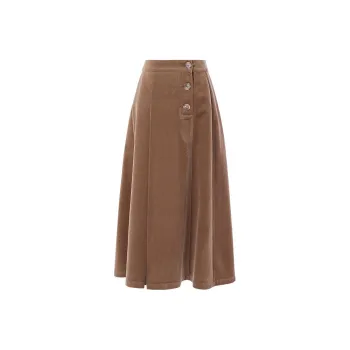 ROEYSHOUSE Casual Long Skirts Women's Khaki