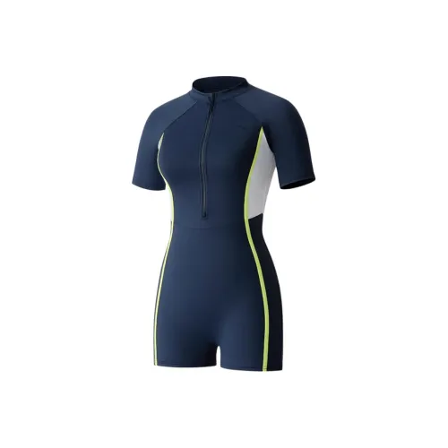 Anta One-piece Swimsuit Women's Dark Blue/off-White