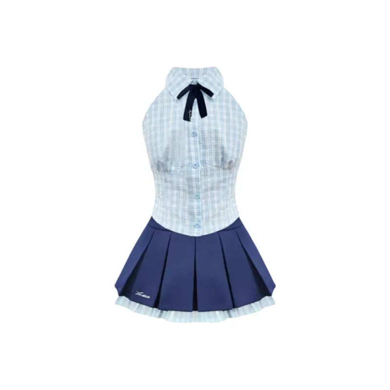 Spicy Gals Skirt Set Women's Blue-0