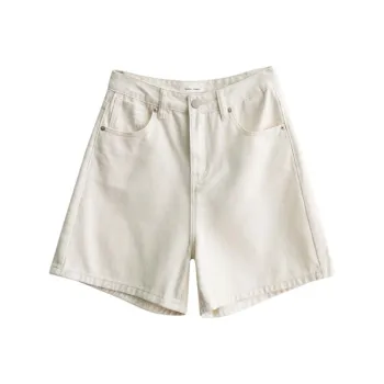 SHALLOW STREAMS Denim Shorts Women's Ecru