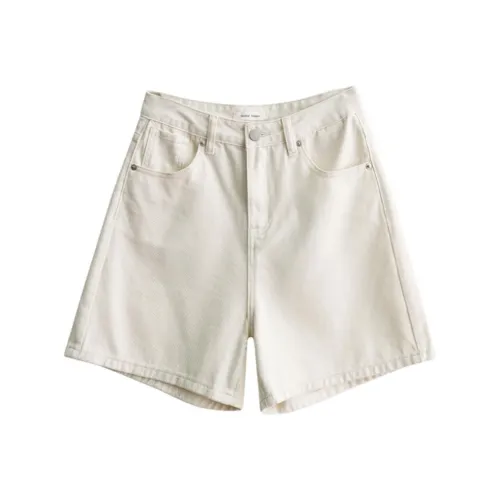 SHALLOW STREAMS Denim Shorts Women's Ecru