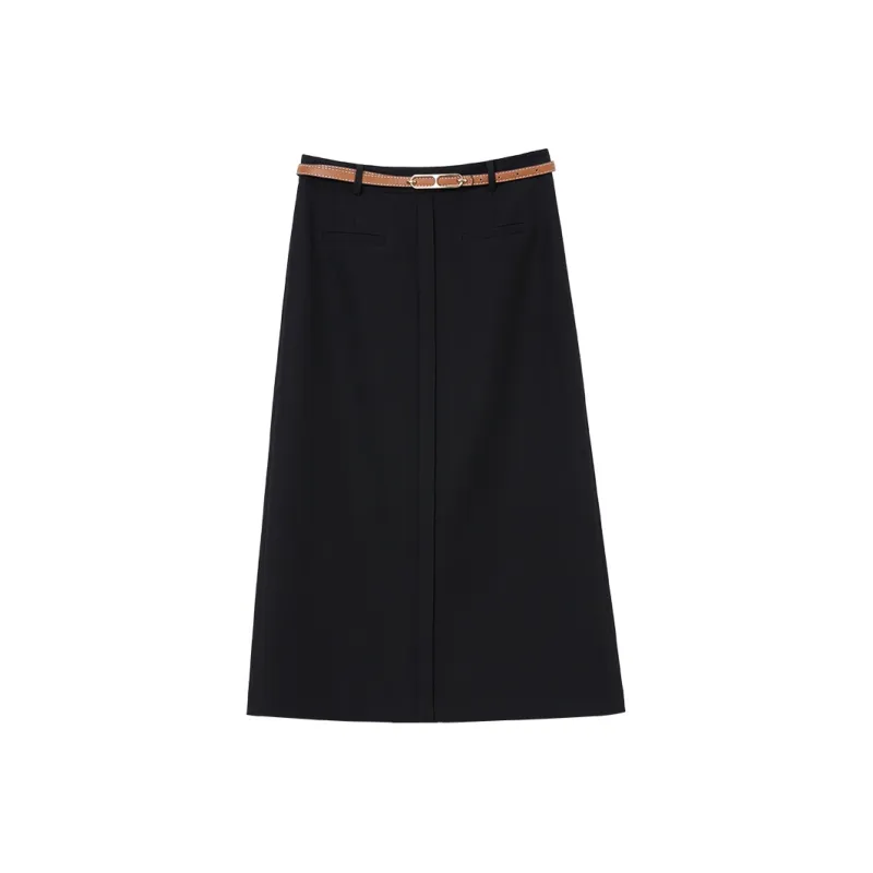 Mambe Casual Long Skirt Women's Black-0