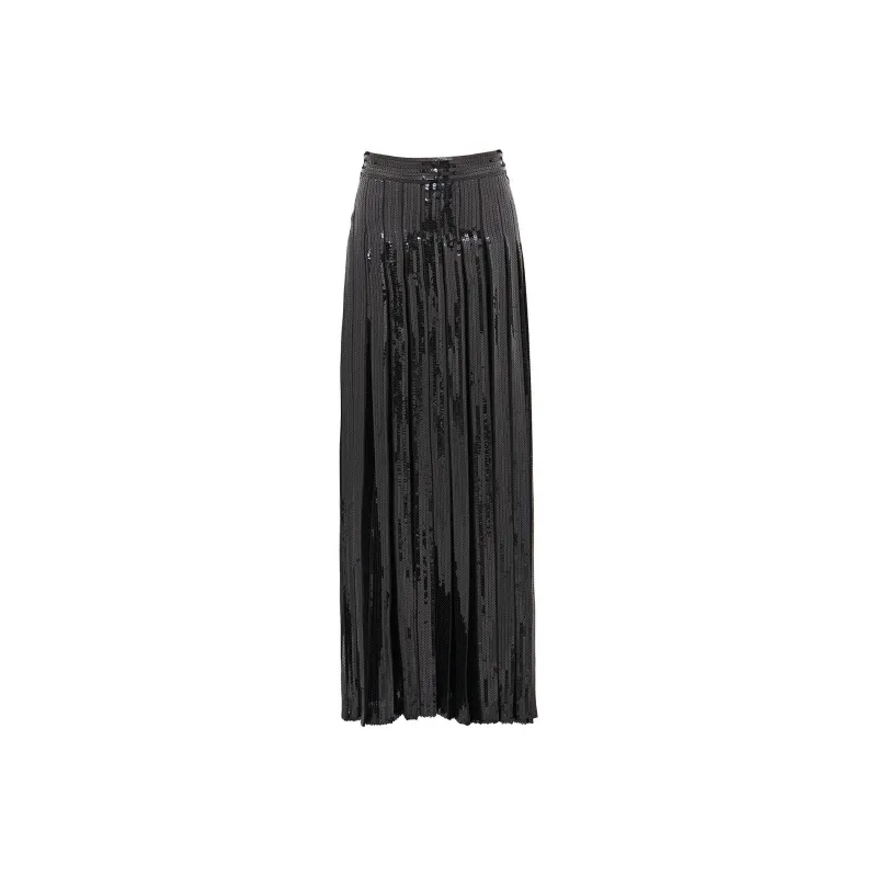 PAROSH Casual Long Skirt Women's Black-0