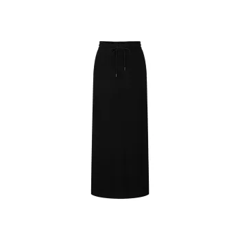 JZ. ANNAKRO Casual Long Skirts Women's Plain Black