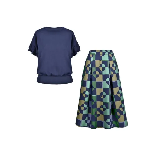 DIFFIE RIEGER Skirt Set Women's Midnight Blue