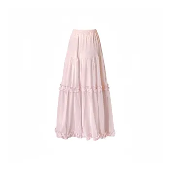 AURORA MUSE Casual Long Skirt Women's Pink