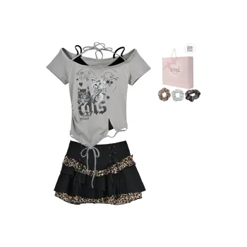 SNBL Skirt Set Women's Gray+Black