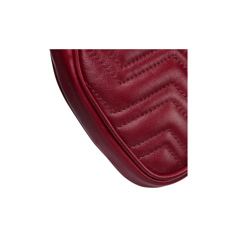 GUCCI GG Marmont Leather Handbag Mini Women's Red-6