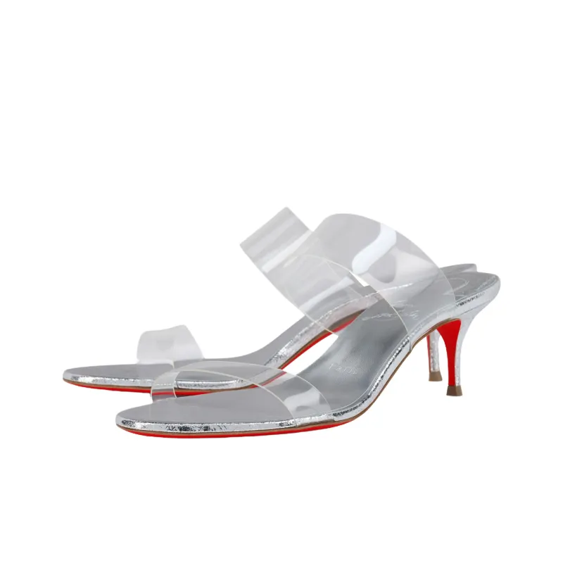 CL LUBOTING Slide Slippers 5.5cm Women's Silver-2