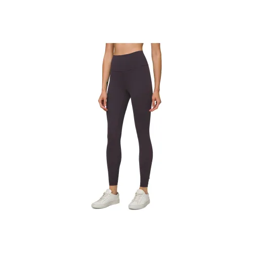 Lululemon Wunder Under Athletic Trousers Women's Black Maroon