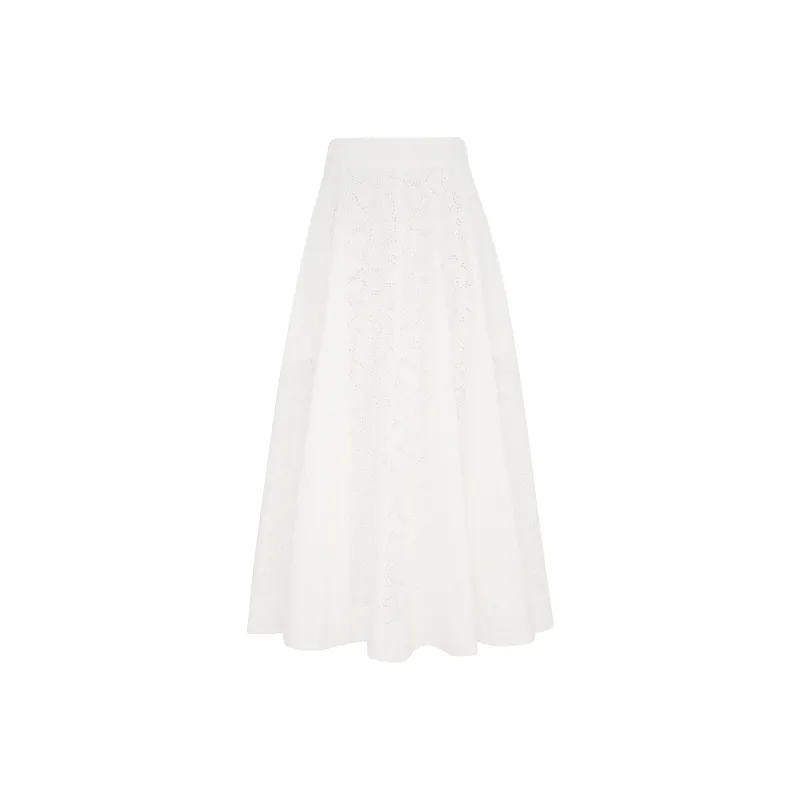Zimmermann Crush Embroidered Midi Skirt-0