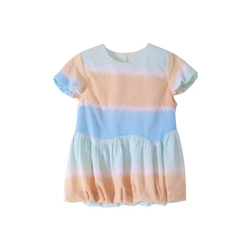 UARE Skirt Set Women's Orange And Blue Bars