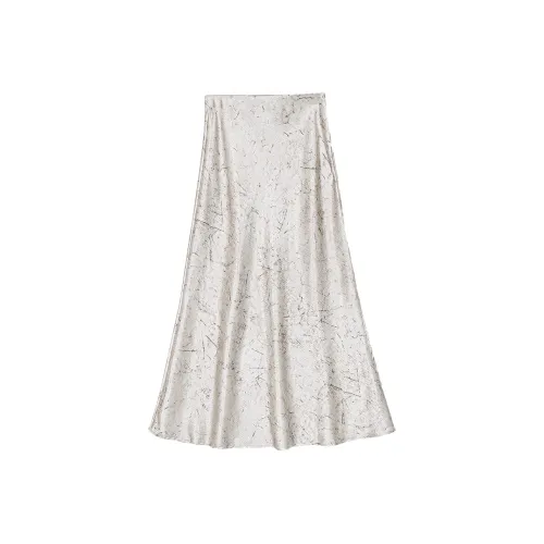 ERIRI Casual Long Skirt Women's Apricot