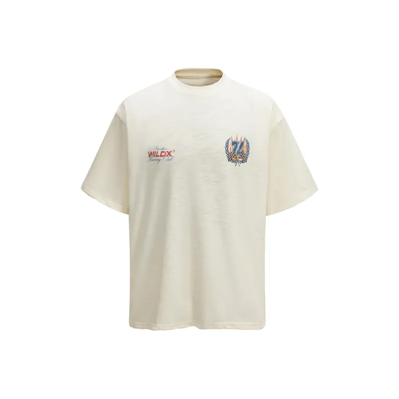 WILDX T Shirts Unisex Racing Ecru-0