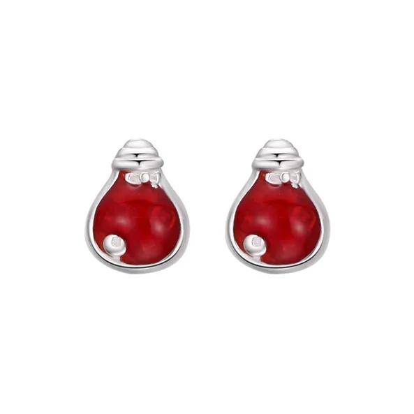 ALI THE FOX S999 Silver Stud Earrings Women's-0