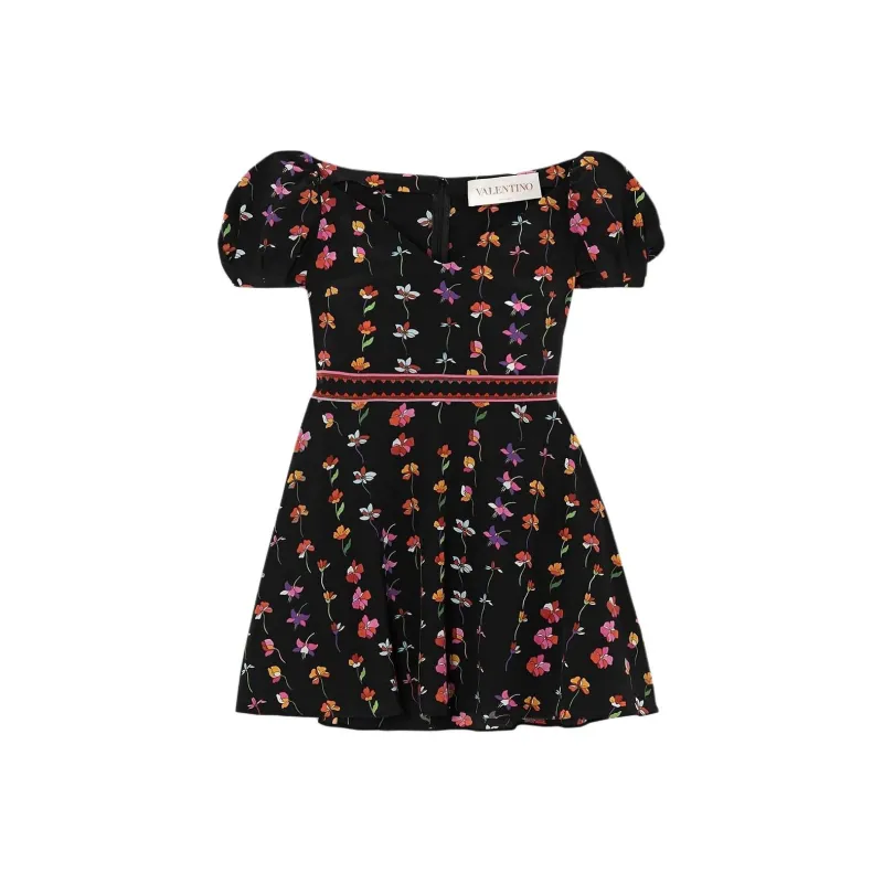 Valentino Short Sleeved Dresses Women's Black-0