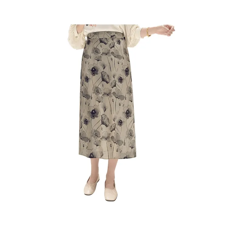 Cypress House Casual Long Skirt Women's Tea Brown Ink Wash-0
