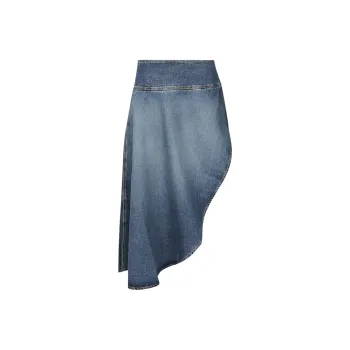 Alaia Asymmetric Tonal Waistband Skirt