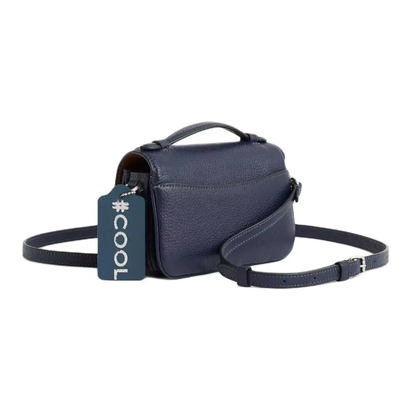 COACH Cassie Leather One Shoulder Handbag Mini Women's Marine Blue-1