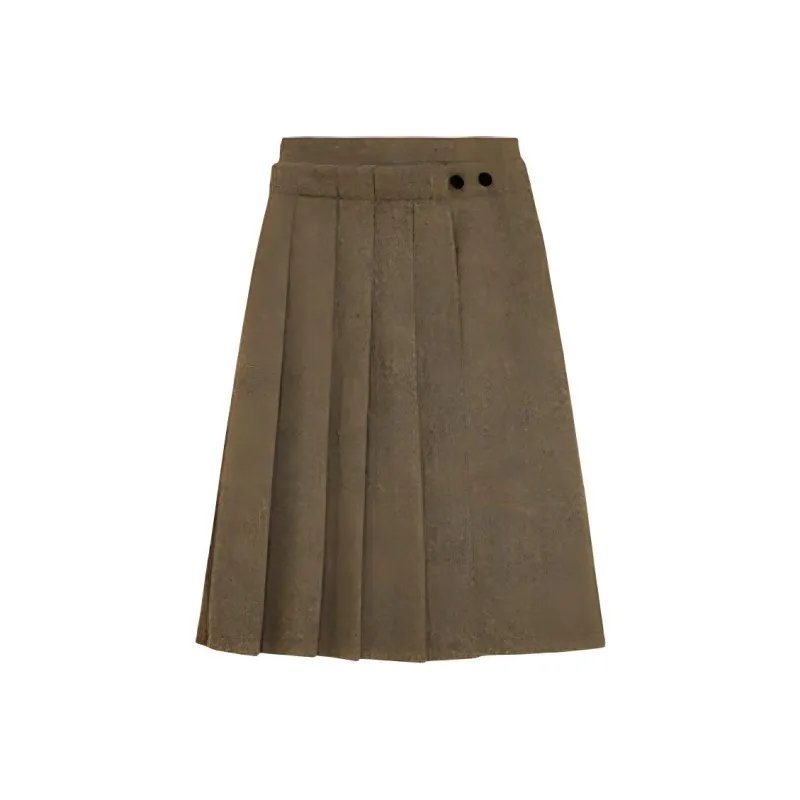 Omont Casual Long Skirt Women's Brown With Print-0
