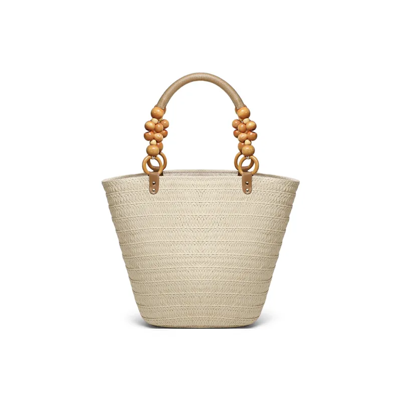 PT'SON Fabric One Shoulder Handbag Regular Women's Beige-5