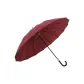 16-Rib Automatic Curved Hook Long Handle Umbrella in Burgundy