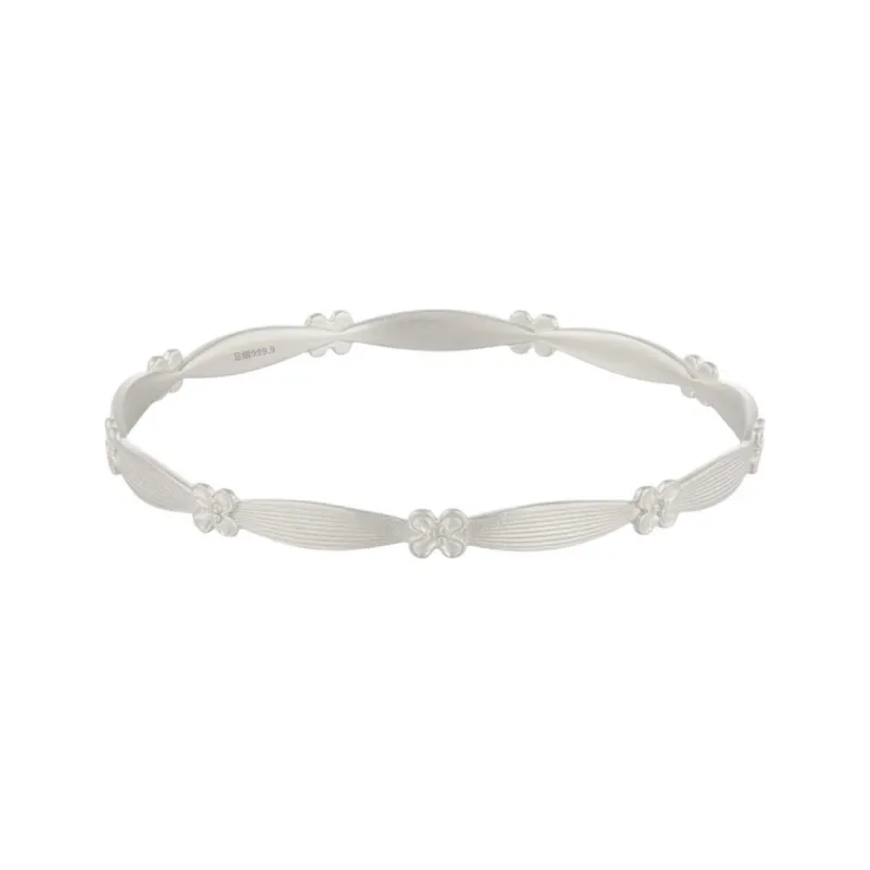 YINI 999 Fine Silver Bangles Women's-0