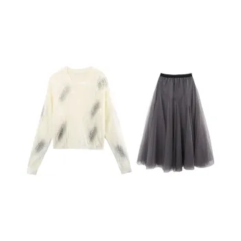 A Paradise For Awakening Skirt Set Women's Gray
