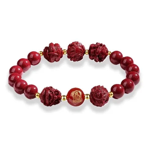 GIRATI Reconstructed Cinnabar Jade Bracelets Unisex-18