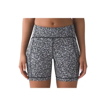 Lululemon Sole Training Sports Shorts Women's Black White Mixed Color